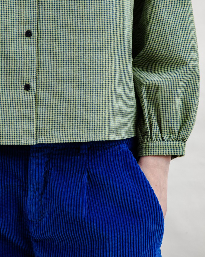 Mini Check Bluse Olive from Brava Fabrics