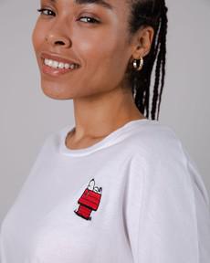 Peanuts Snoopy Doghouse T-Shirt White via Brava Fabrics