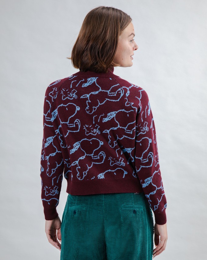 Peanuts Kurzpullover Jacquard Schokolade from Brava Fabrics