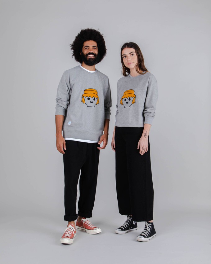 Playmobil Face Baumwoll-Sweatshirt Grau Melange from Brava Fabrics