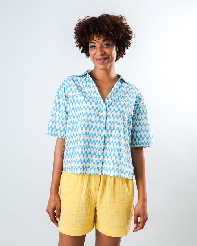Sunset Cropped Blouse Blue from Brava Fabrics