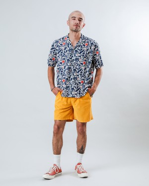 Ola de Calor Aloha Shirt Navy from Brava Fabrics