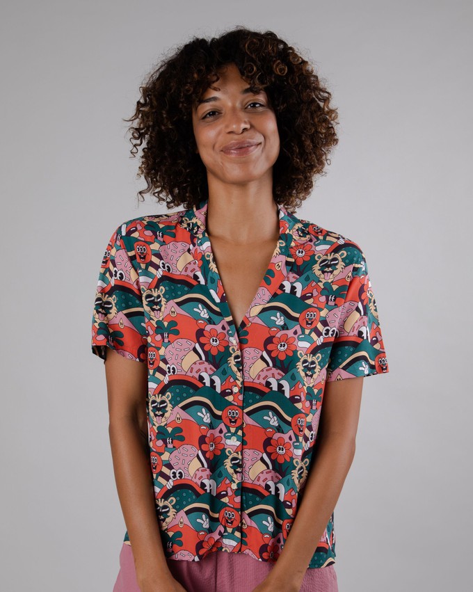 Yeye Weller Aloha Bluse Rot from Brava Fabrics