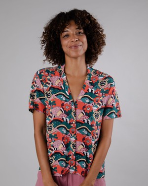 Yeye Weller Aloha Bluse Rot from Brava Fabrics