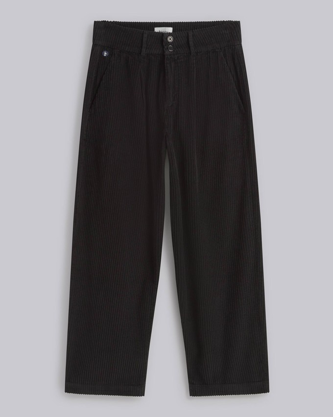 Cordhose mit Bundfalte Black from Brava Fabrics