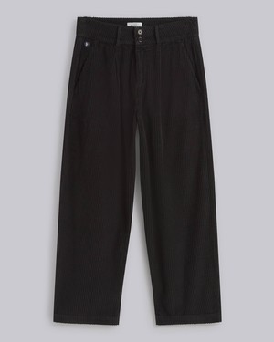 Cordhose mit Bundfalte Black from Brava Fabrics