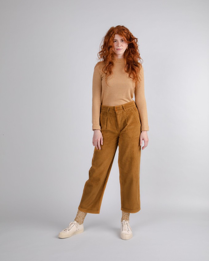Cordhose mit Bundfalte Camel from Brava Fabrics
