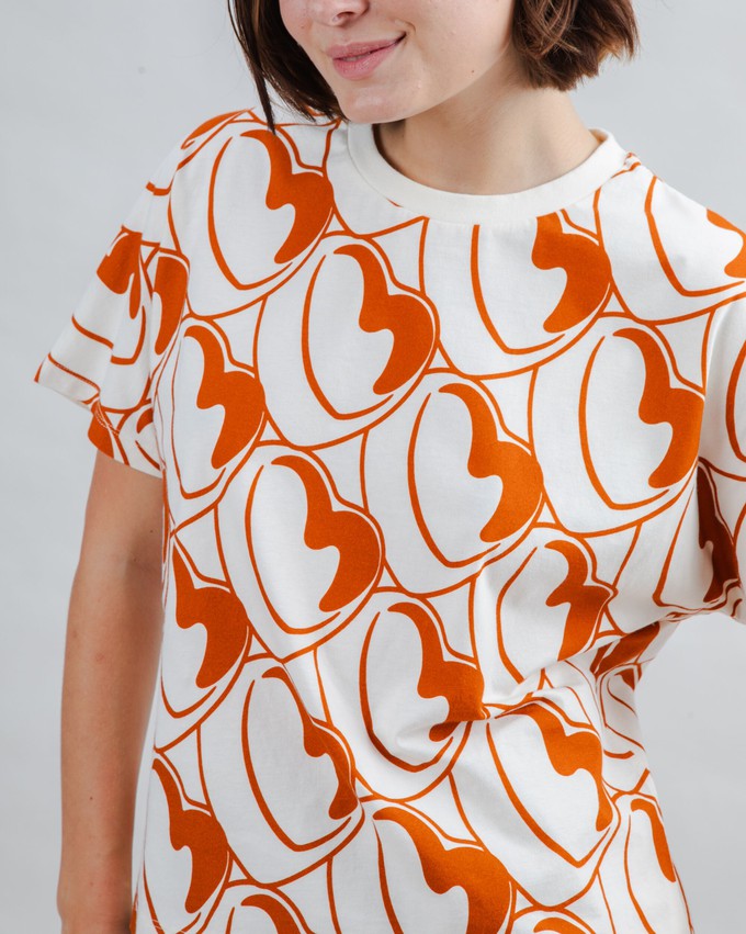 Bombon Allover Oversize T-Shirt Braun from Brava Fabrics