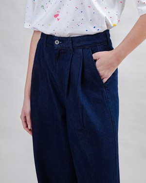 Wide Leg Hose Dunkelblau Denim from Brava Fabrics