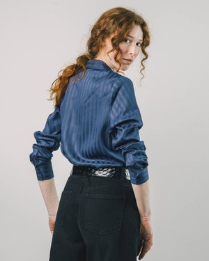 Hidden Stripes Bluse Navy from Brava Fabrics