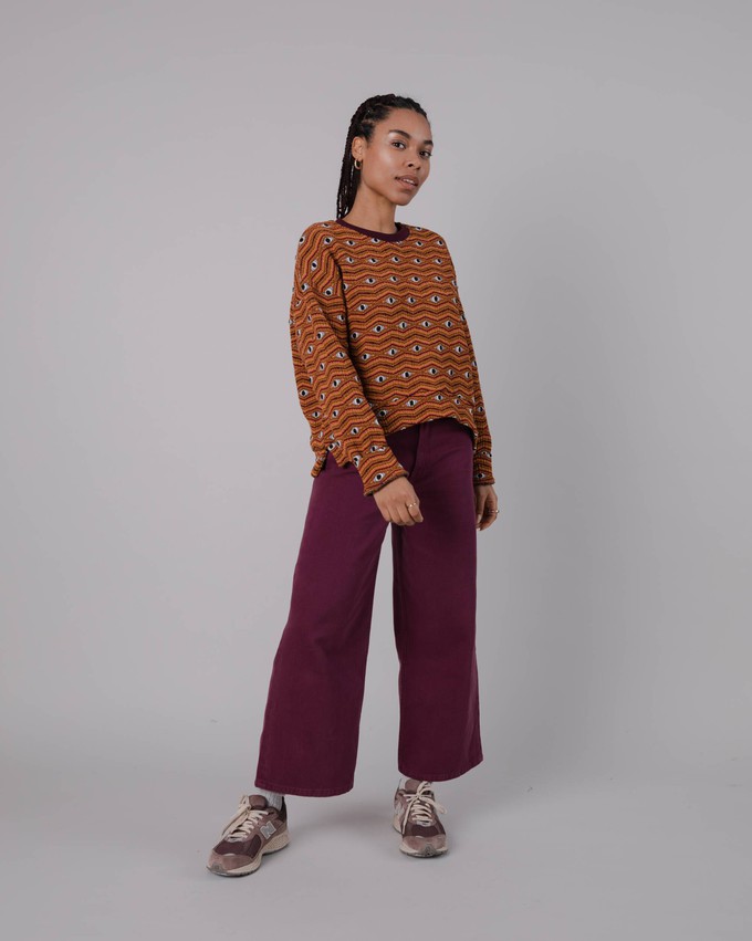 Eyes Jacquard Sweatshirt Orange from Brava Fabrics