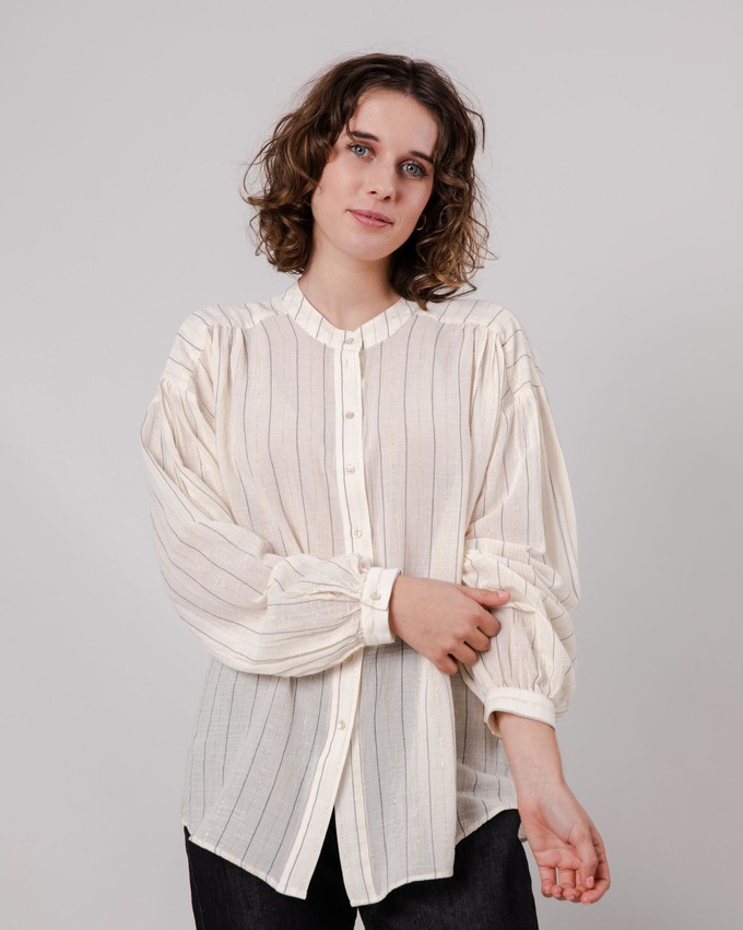 Stripes Boho Bluse Ecru from Brava Fabrics