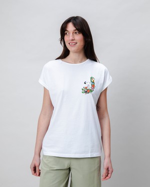 Peanuts Flowers Scoop Tee White from Brava Fabrics