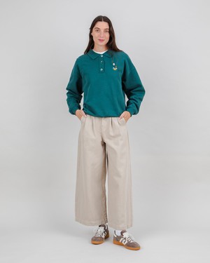 Peanuts Records Polo Sweatshirt Grün from Brava Fabrics