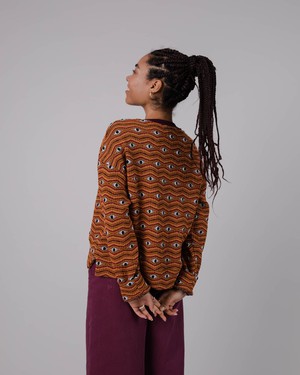 Eyes Jacquard Sweatshirt Orange from Brava Fabrics