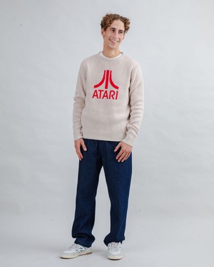 Atari Pullover Logo Jacquard Rot from Brava Fabrics