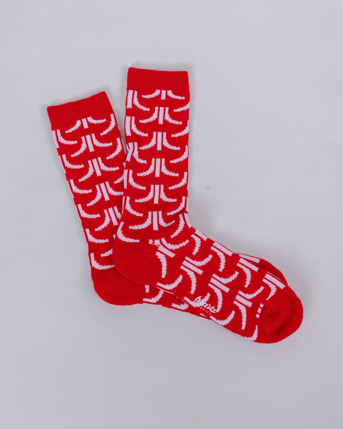 Atari Pattern Socken Rot from Brava Fabrics