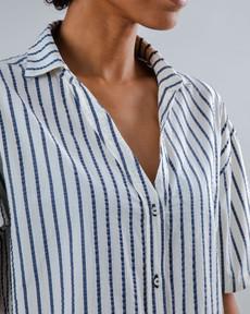 Sailor Cropped Blouse Blue via Brava Fabrics