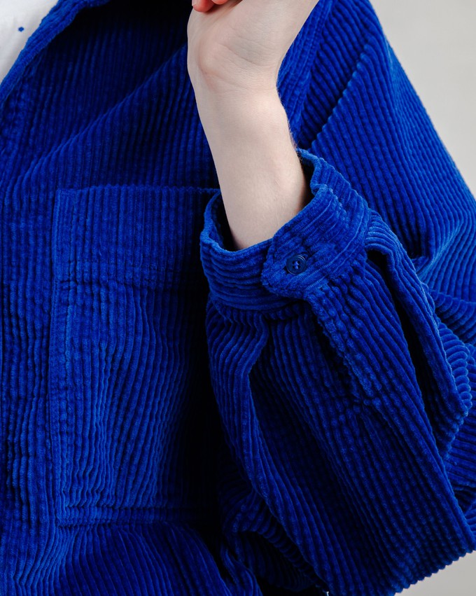 Cord Boxy-Hemd Blau from Brava Fabrics