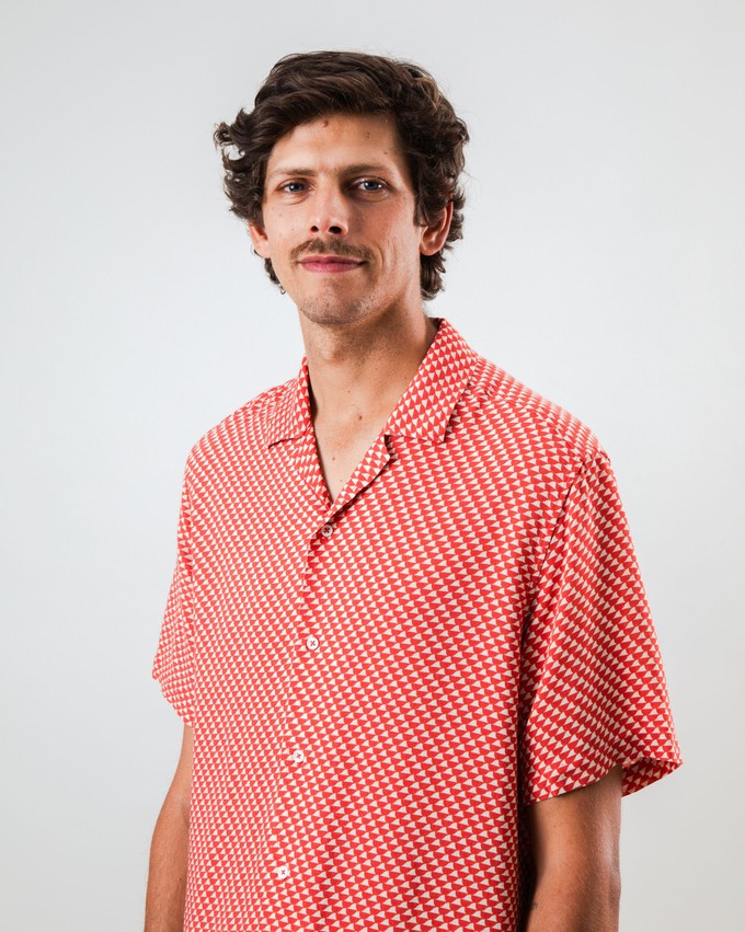 Tramuntana Aloha Shirt Red from Brava Fabrics