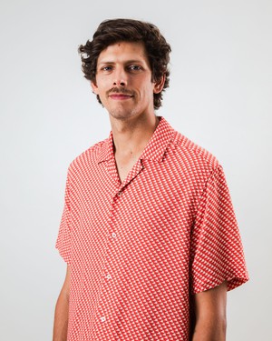 Tramuntana Aloha Shirt Red from Brava Fabrics