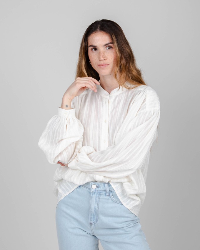 Polka Dot Bluse White from Brava Fabrics
