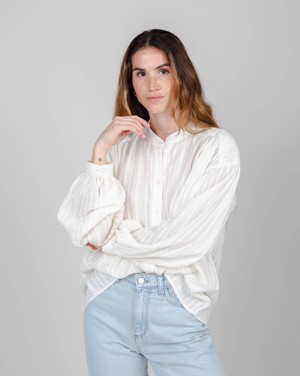 Polka Dot Bluse White from Brava Fabrics