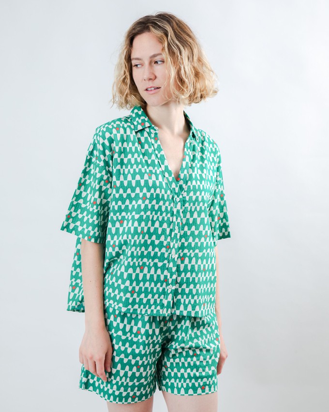 Sunset Cropped Bluse Grün from Brava Fabrics