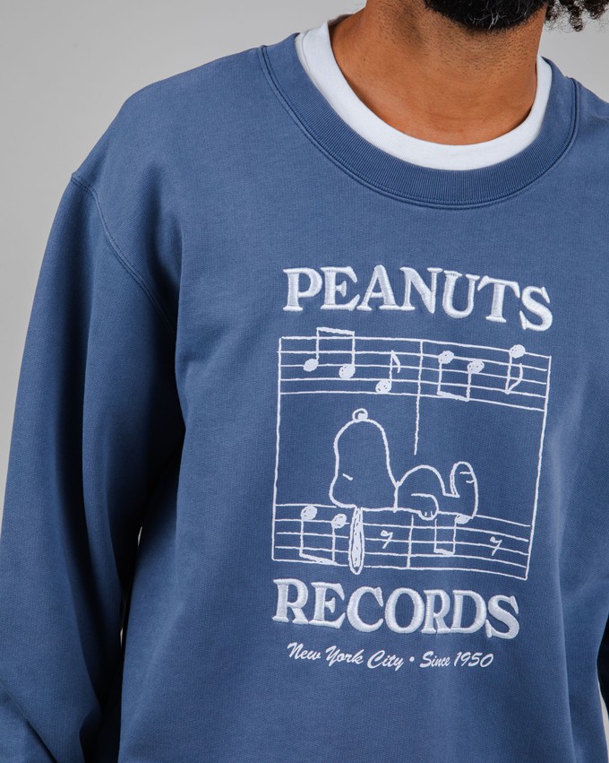 Peanuts Classic Records Sweatshirt Blau from Brava Fabrics