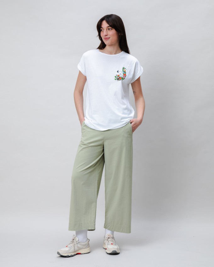 Peanuts Flowers Scoop Tee White from Brava Fabrics