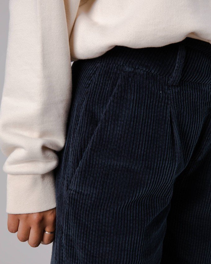 Cordhose mit Bundfalte Navy from Brava Fabrics