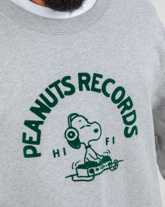 Peanuts Records Sweatshirt Grau from Brava Fabrics