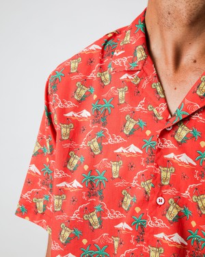 Jungle Juice Aloha Hemden Rot from Brava Fabrics