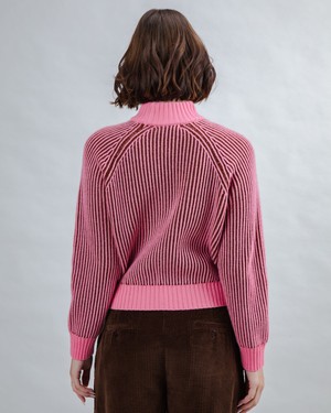 Bicolor Woll Cropped Sweater Pink from Brava Fabrics