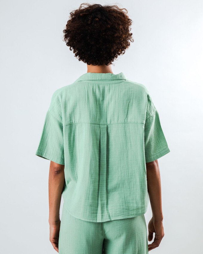 Bubble Cropped Blouse Light Green from Brava Fabrics