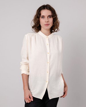 Bubble Mao Bluse Ecru from Brava Fabrics