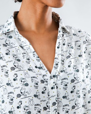 Peanuts Racquet Club Tennis Cropped Blouse from Brava Fabrics