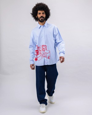 The Indoor Society Streifenhemd Blau from Brava Fabrics