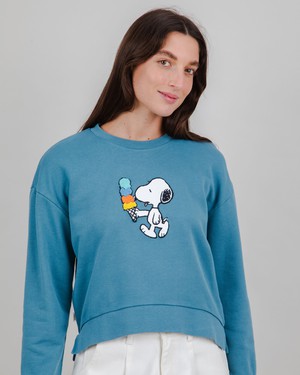 Peanuts Icecream Sweatshirt Blau from Brava Fabrics