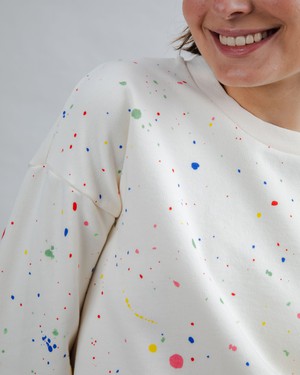 Splash Paint Rundhals-Sweatshirt Ecru from Brava Fabrics