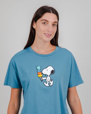 Peanuts Icecream Oversize T-Shirt Blau from Brava Fabrics