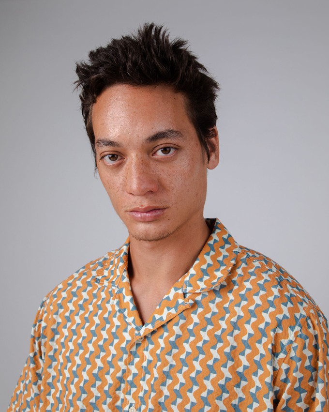 Tiles Aloha Shirt Ockre from Brava Fabrics