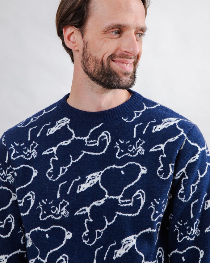 Peanuts Jacquard Pullover Navy from Brava Fabrics