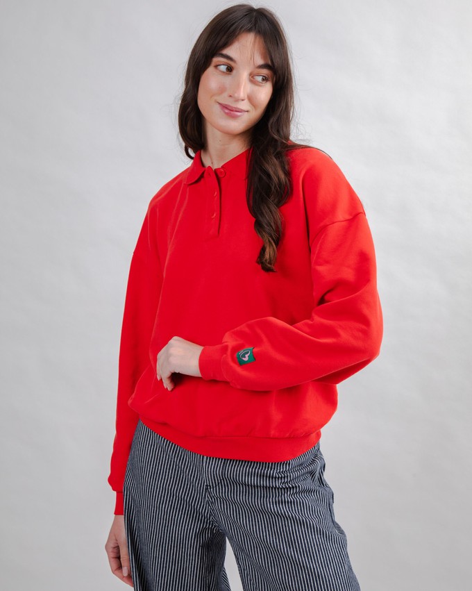 Brava Gum Polo Sweatshirt Rot from Brava Fabrics