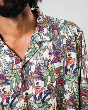 Helios Aloha Shirt Ecru from Brava Fabrics