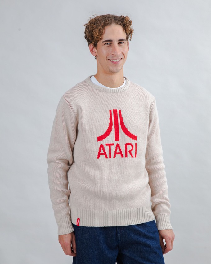 Atari Pullover Logo Jacquard Rot from Brava Fabrics