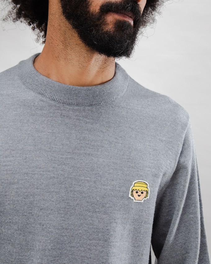 Playmobil Face Wollpullover Grau Melange from Brava Fabrics