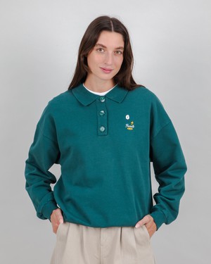 Peanuts Records Polo Sweatshirt Grün from Brava Fabrics