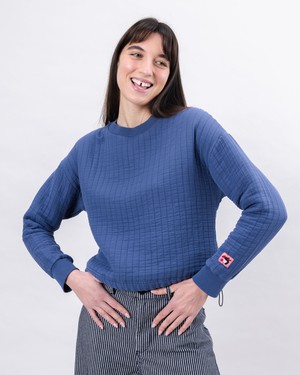 Brava Gum Quilt Sweatshirt Indigo from Brava Fabrics
