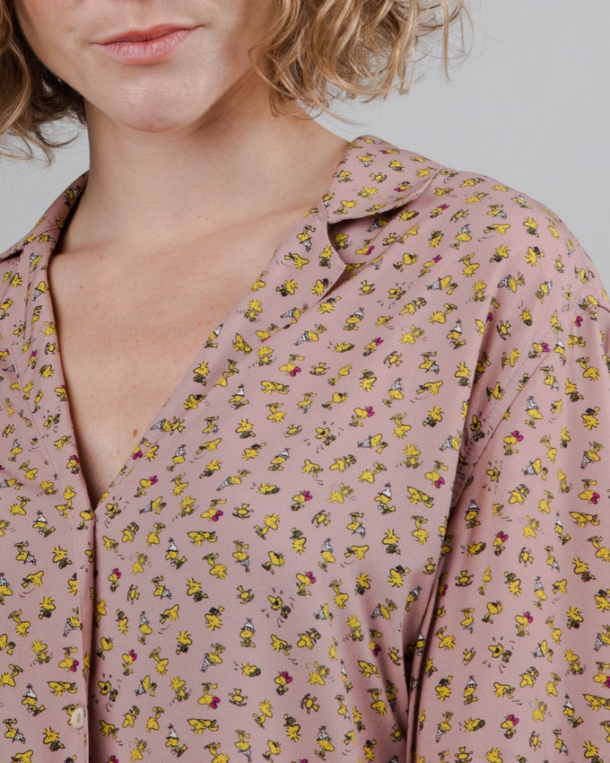 Peanuts Woodstock Aloha Bluse Light Pink from Brava Fabrics